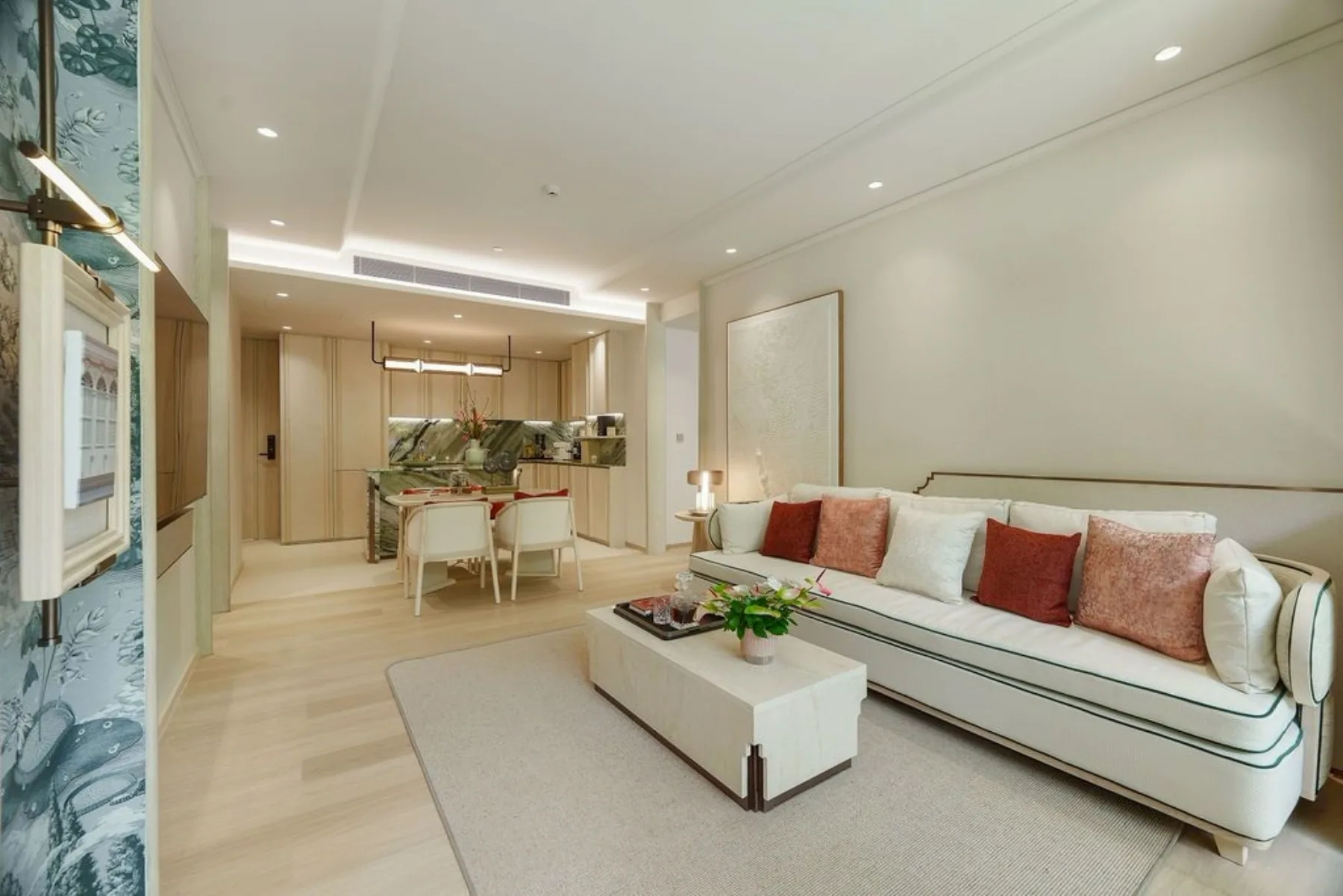 2-bedroom show suite, 100 m² — photographed on site · 6/13
