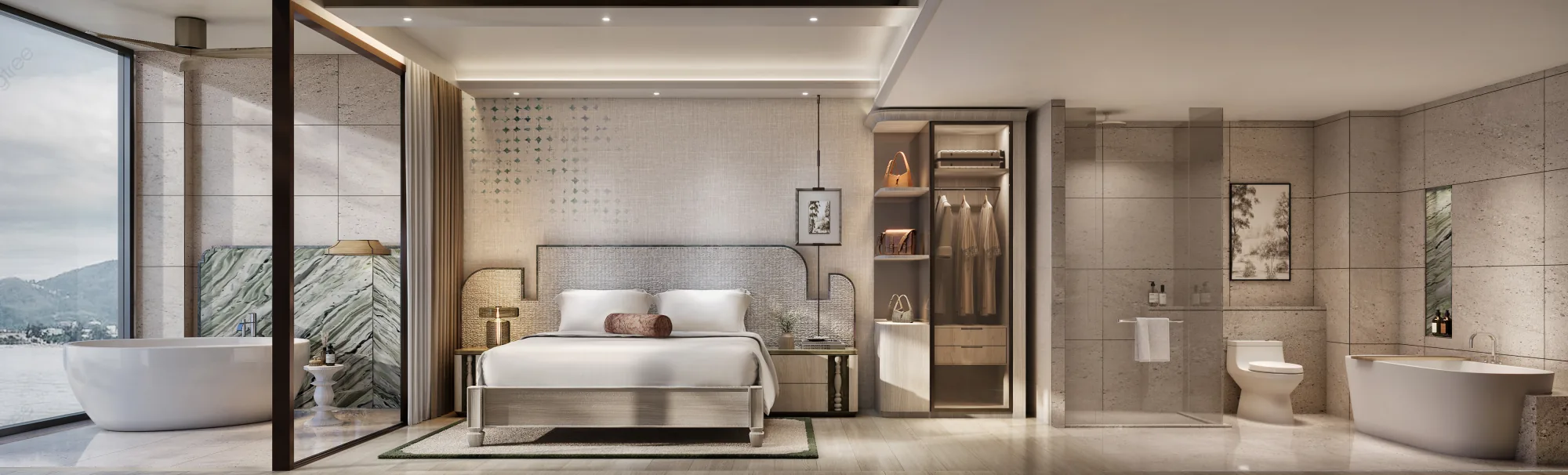 1BR master bedroom · view 2